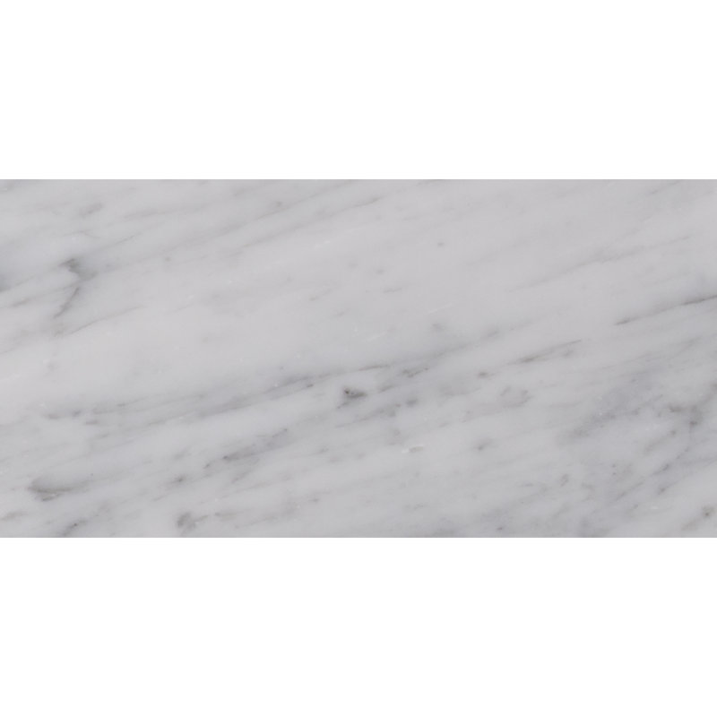 Carrara White 6 in. x 12 in. Polished Marble Subway Floor and Wall Tile
