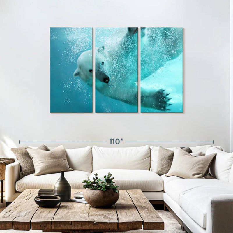 Underwater Polar Bear, 48" H x 74" W