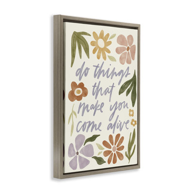 Toile flottante encadrée «Come Alive Inspiring Flowers» par Amanda Houston