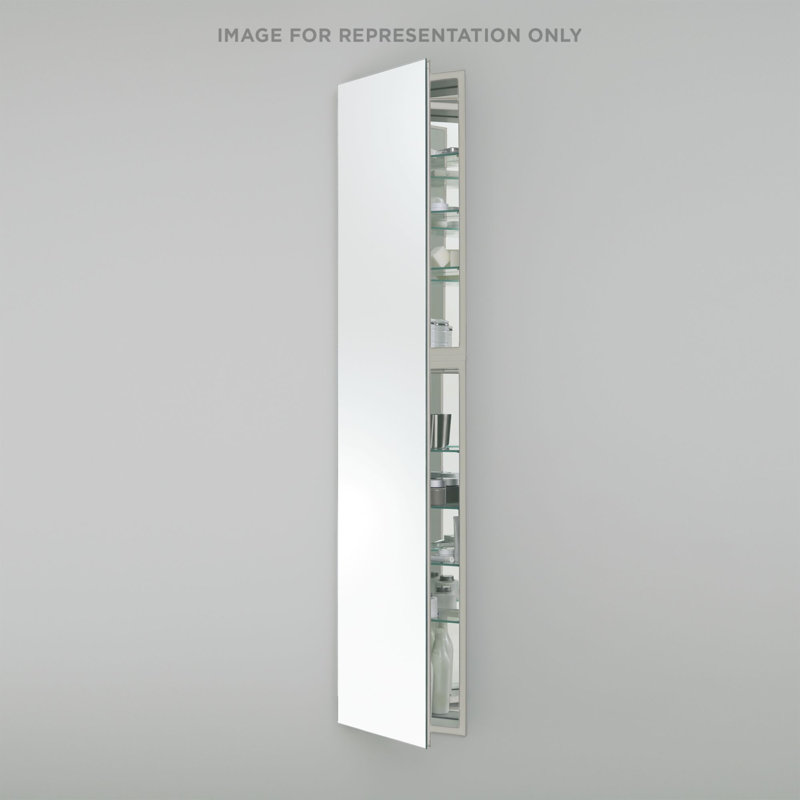 M Series Recessed Framed Medicine Cabinet with 3 Adjustable Shelves, Left, 70" x 19.25" x 6", Silver