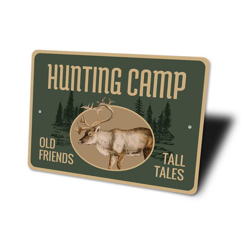 Enseigne de camp de chasse en aluminium, H 14 po x l 10 po x P 0,04 po