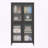 Classic Metal Storage Display Cabinet with Begonia Flower Tempered Glass-406229961