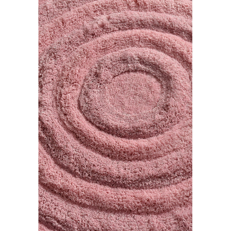 Tapis de bain luxueux en acrylique, antidérapant et antibactérien, 35,4 pouces de diamètre | 100% acrylique, 1,45 lb / pied carré | Lavable à la machine à 86 ° F, couleur poudre douce | Idéal pour la sécurité et le confort de la salle de bain, conception élégante