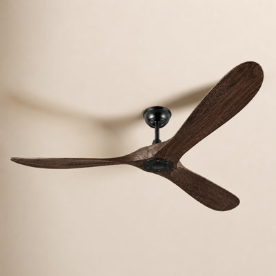 72" 3 - Blade Wood Ceiling Fan with 6-Speed Remote Control without Lights, Reversible Motor, Timer & Memory Function