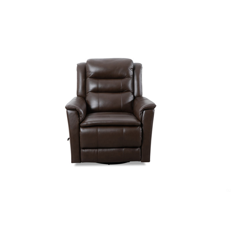 Fauteuil inclinable pivotant en cuir, Brun
