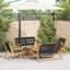 Set Of 4, Teak Look Acacia Wood, Rope Large Durable-1406748562