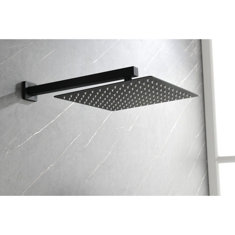 Matte Black Shower System With Build Quality Materials: Head, Hand Shower, Hose, Valve Trim, Lever Handles, Niche - Long-Term Stability And Durability Build: To Wear Tear