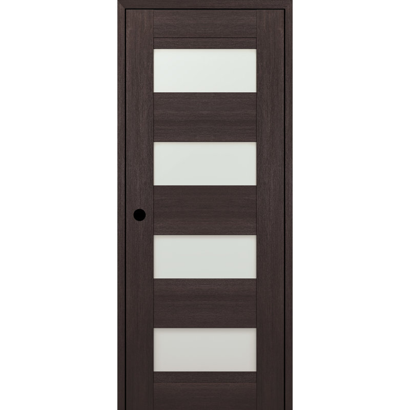 Porte standard préfinie en bois massif et en verre manufacturé Avon 07 08 DIY-FRIENDLY, 29,75 po x 79,37 po, Chêne Veralinga