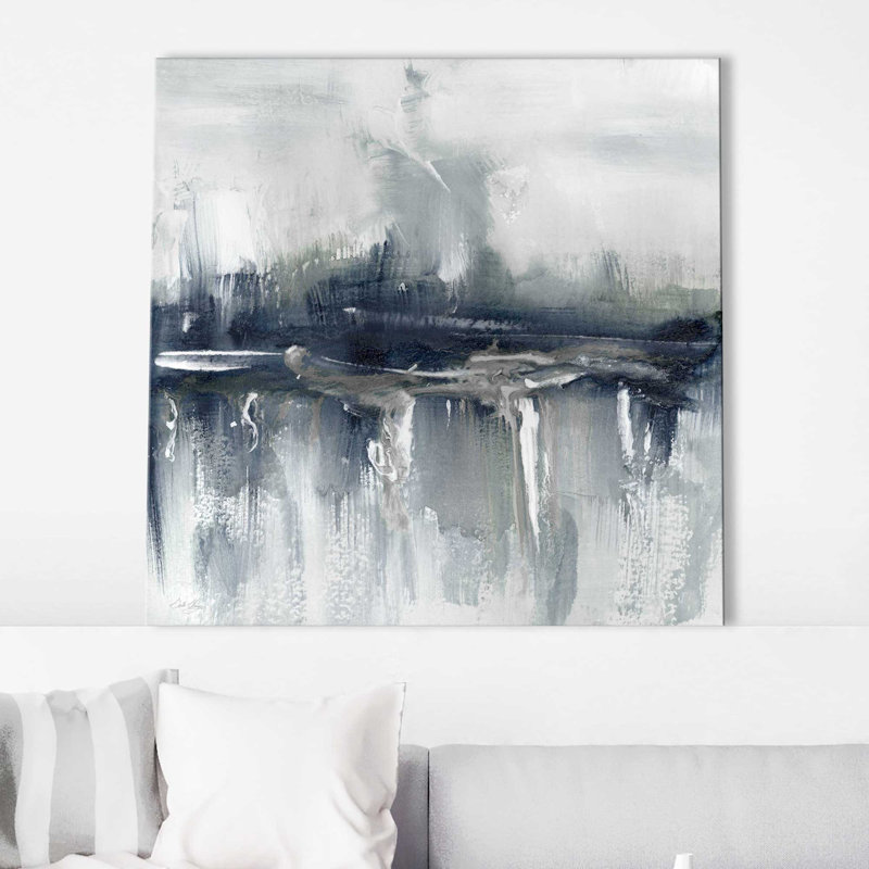 Indyscape II par Stella Chang - Peinture, L 18 po x H 18 po, Toile tendue