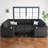 Anjanette Bujesily Chenille Oversized U Shaped Storage Couch Pull Out Bed Sofa Modular Sectional Sofa Cushioned Sofa Bed Sleeper-1294923932