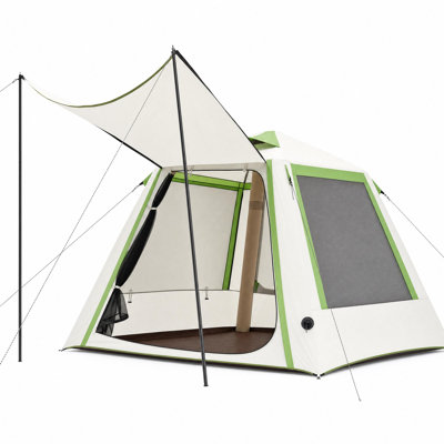 Inflatable Tent for Camping, 3-4 Person Blow Up Inflatable House Tent with Awning Porch