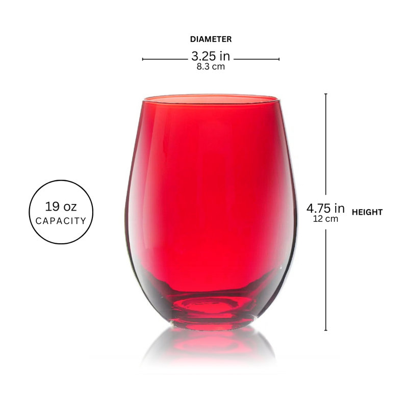 Ivy Bronx Kianny 19 oz. Verre à vin sans pied en verre (ensemble / 4)