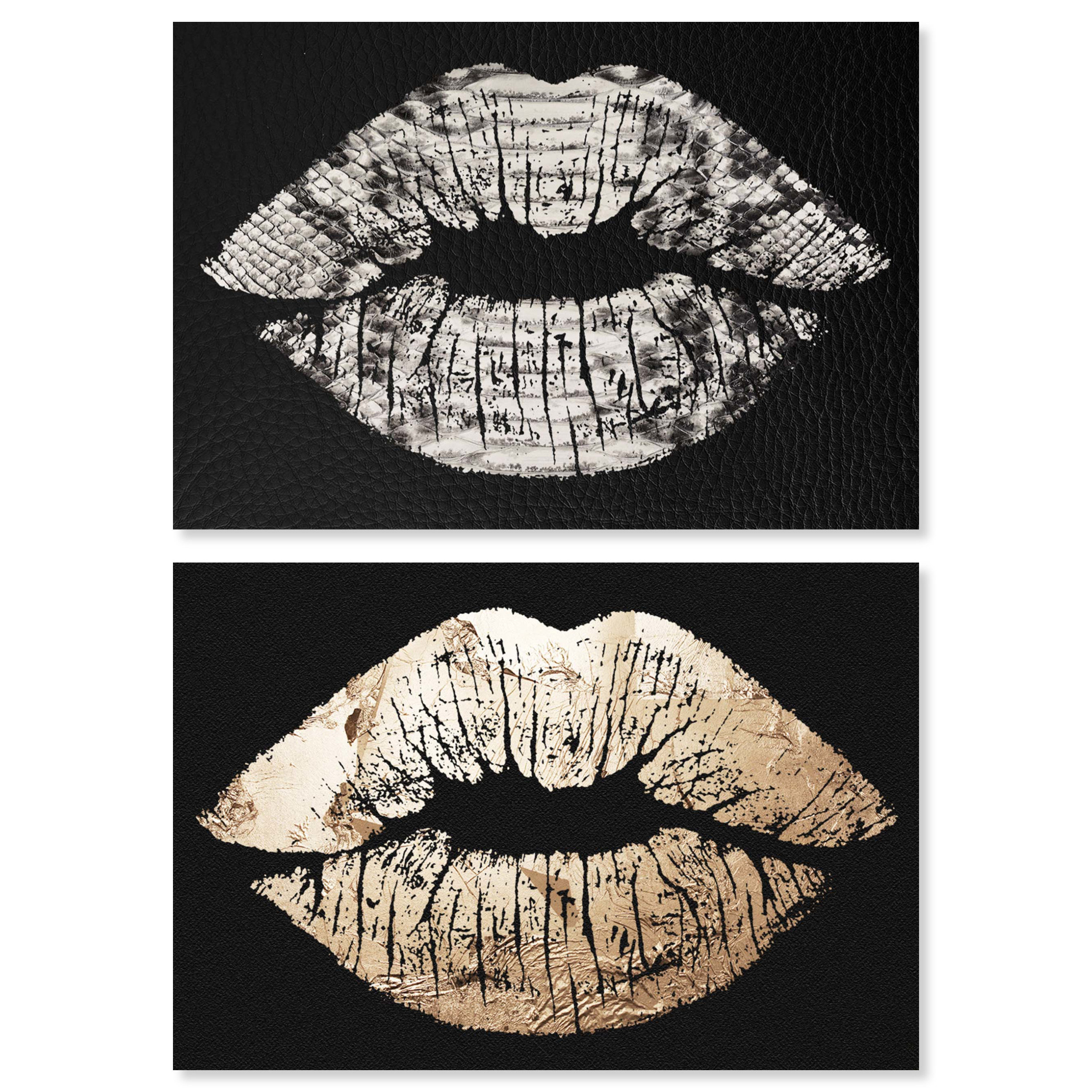 Wall Decor, Louis Vuitton With Chanel Logo Lips Canvas Wall Art Designed  By Oliver Gal