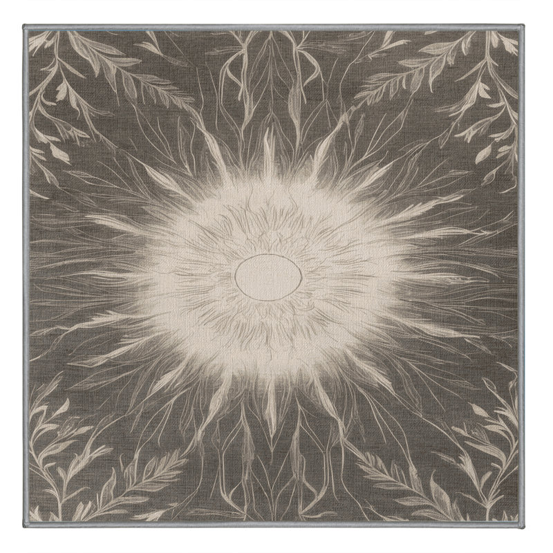 Tapis gris lavable à la machine, Carré 8 pi