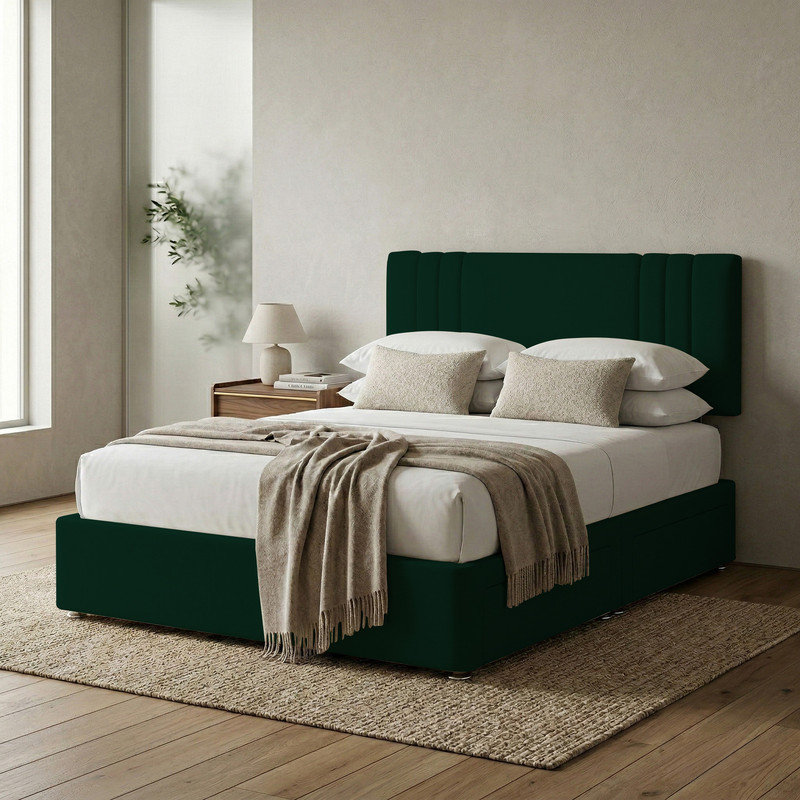 Upholstered Bed, 4ft6 Double, Green