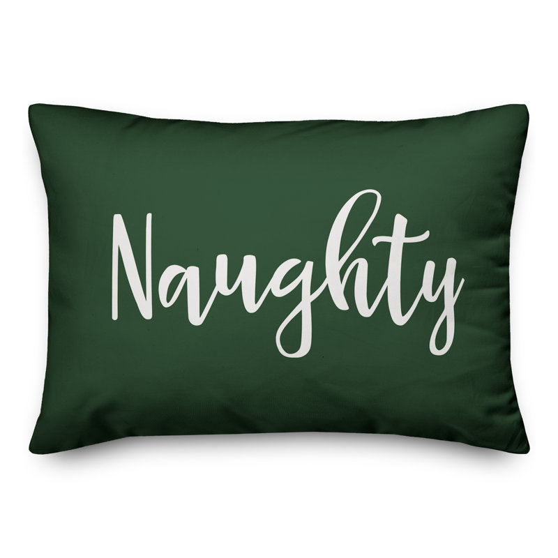  Naughty Lumbar Pillow, Dark Green