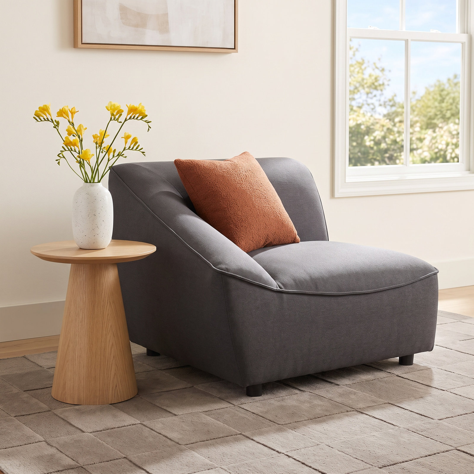 Lizzy Pine Left-Arm Accent Chair
