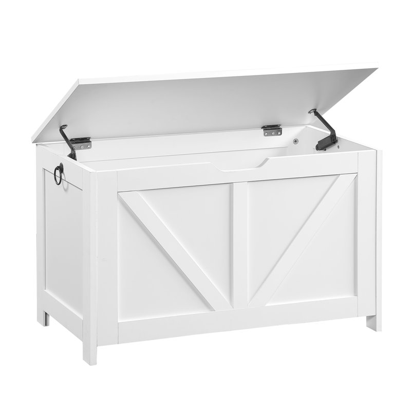 Retro Storage Chest, 2 Hinges, White Bench, Construction, Ideal For Organization Chest With Color, Classic Design, Heavy - Duty Versatile Use In
