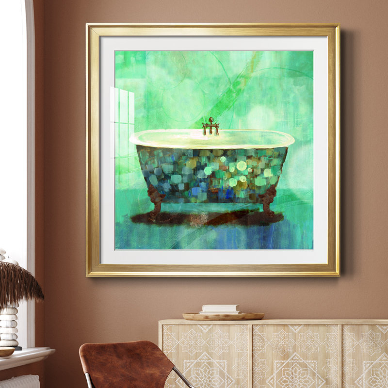 Relax - peinture de cadre, H 26,5 po x l 26,5 po x P 1,5 po, Papier encadré doré