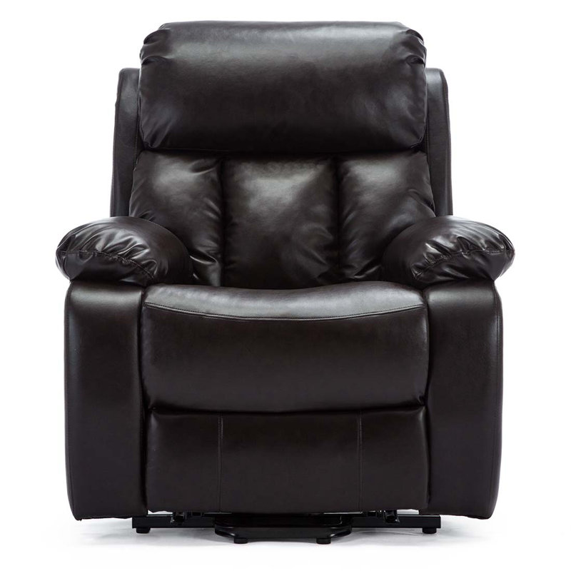 96cm Wide Lift Assist Standard Recliner with Massager, Brown, Dual Motor Lift Assist