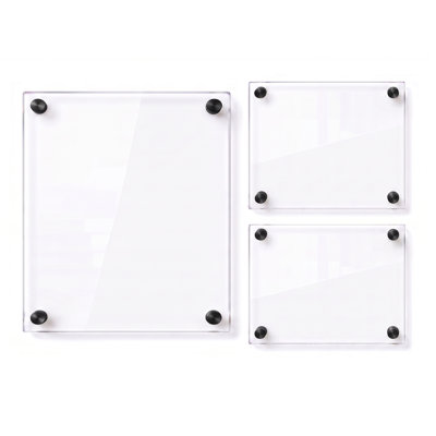 Ensemble de cadres muraux flottants en acrylique avec quincaillerie 1 po: (2) 8 po x 10 po et (1) formats graphiques de 16 po x 20 po