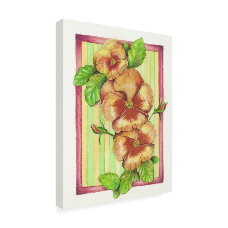 Pensées Deborah Kopka sur toile extérieure blanche, H 19 po x l 14 po x P 1,5 po