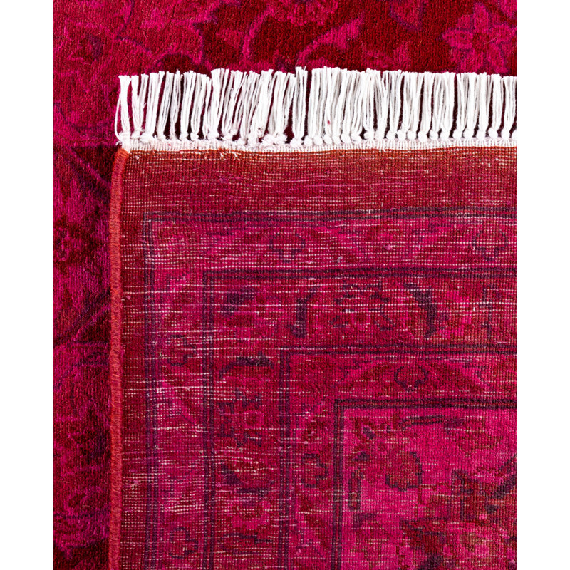 Overdyed Hand-Knotted Wool Modern-Contemporary Pink Area Rug 8' 3" x 10' 5"