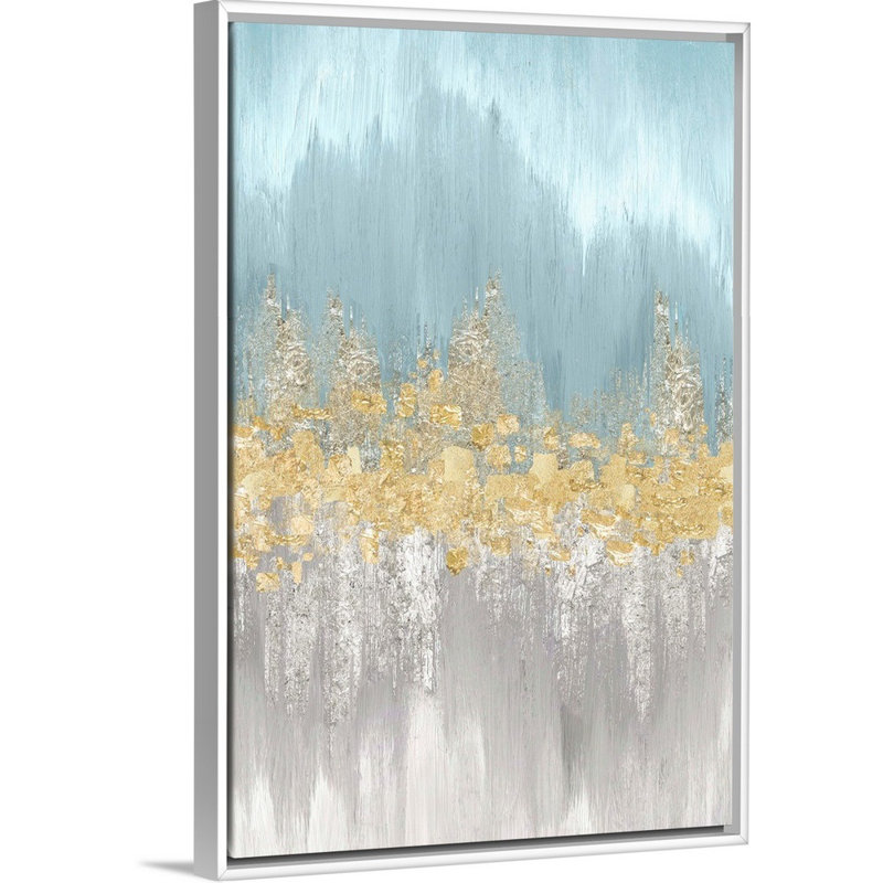 "Neutral Wave longueurs I" par Eva watts, reproduction d’art sur toile, Cadre blanc, H 20 po x l 14 po x P 1,75 po