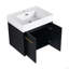 Meuble-lavabo mural 24 po avec lavabo, lavabo en résine à rebords épais, ensemble KD