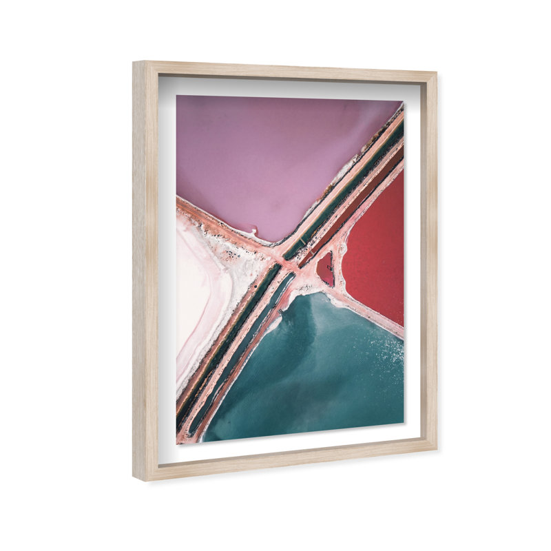 Lilac meets teal Framed Graphic Art, 11.5"H x 16.5"W, Natural Oak Shadowbox