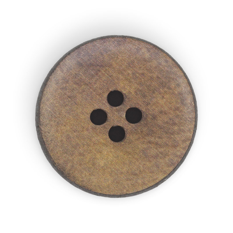 Dritz Recycled Leather Round Button, 23mm, Brown, 6 Buttons