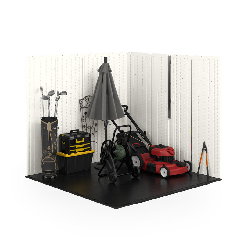 Ridgeland 7' x 7' All-Weather Resin Storage Shed with Lockable Doors