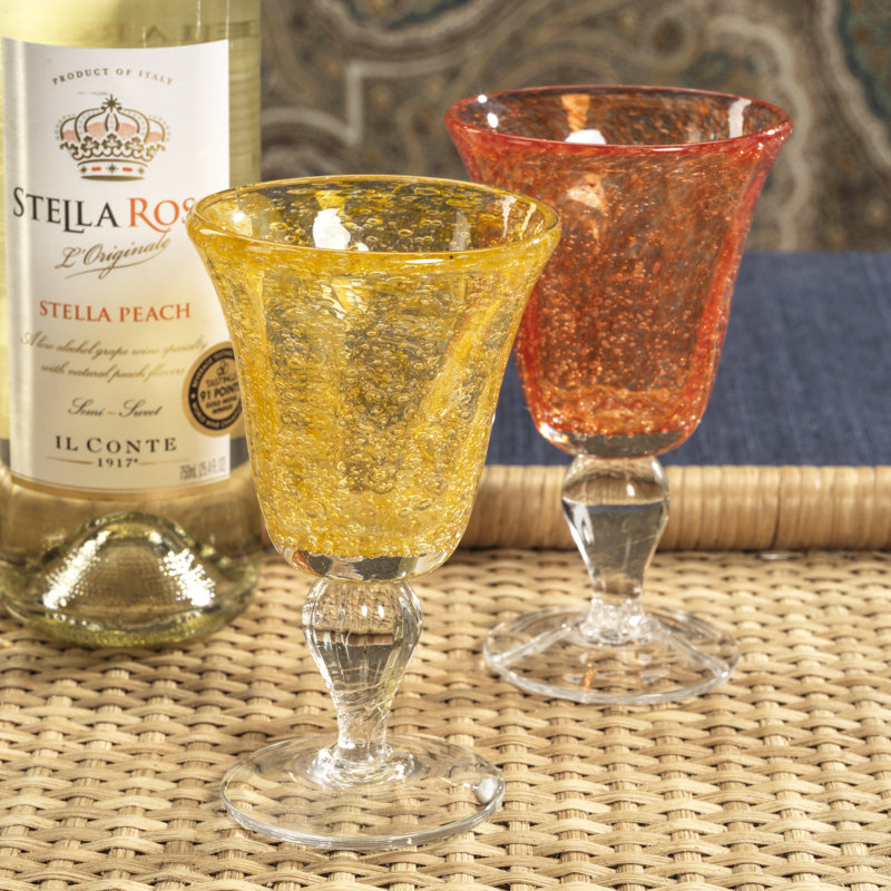 Northfleet 4-Piece Set Wine Glasses, Orange