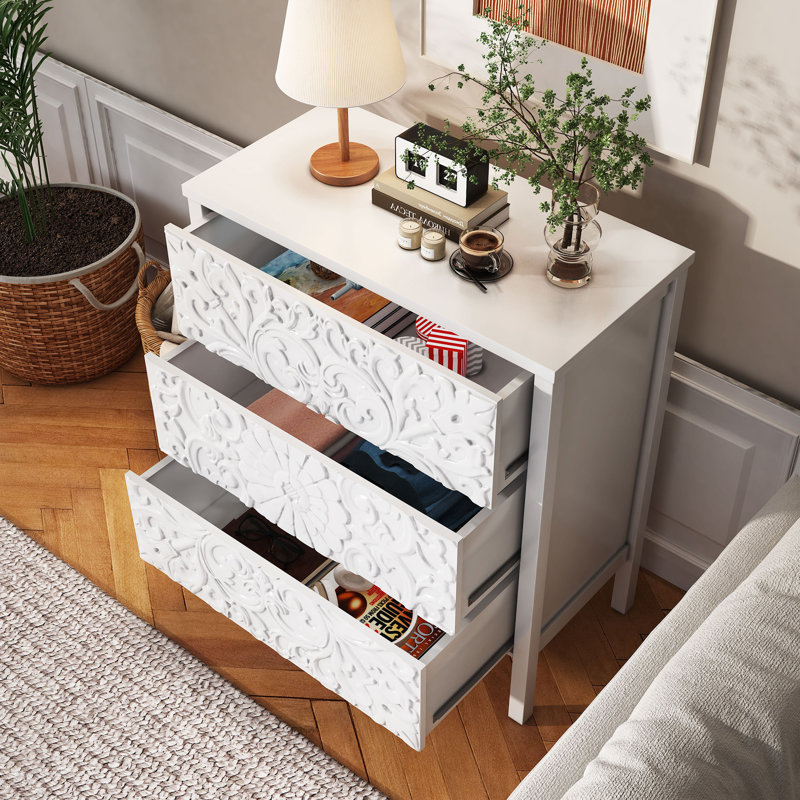 Commode 3 tiroirs Platt Farmhouse, Blanc