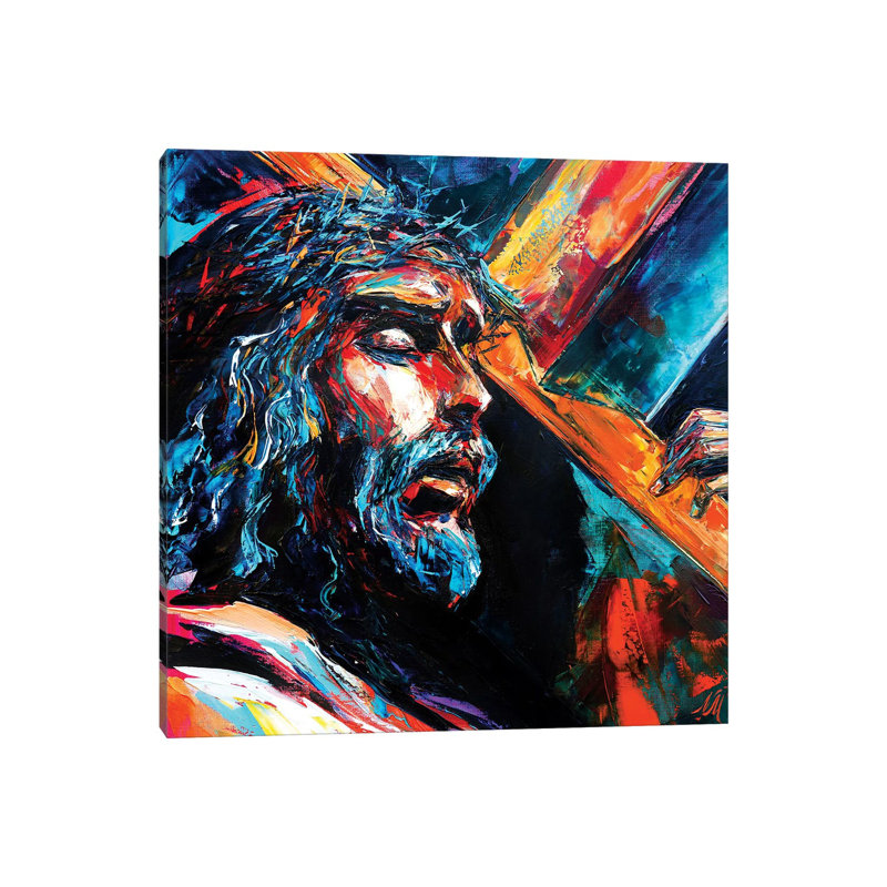 «Jesus Christ» - Impression encadrée sur papier, Toile tendue, H 26 po x l 26 po x P 1,5 po