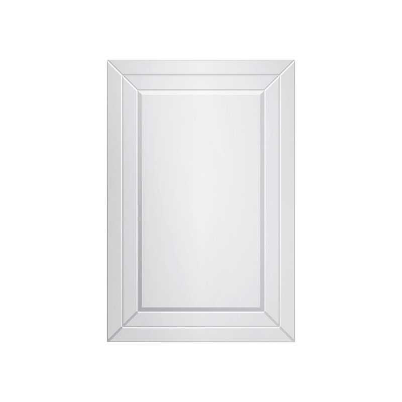 Glass Flat Wall Mirror with Hooks, 36" x 24"