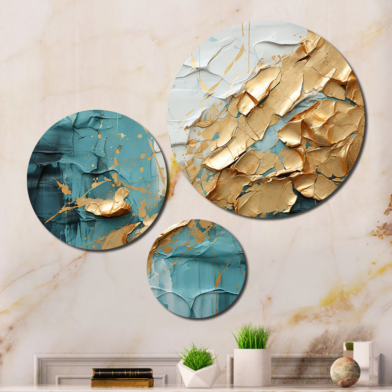 «Transcendent Textures II - Abstract Collages», ensemble d'art mural en métal