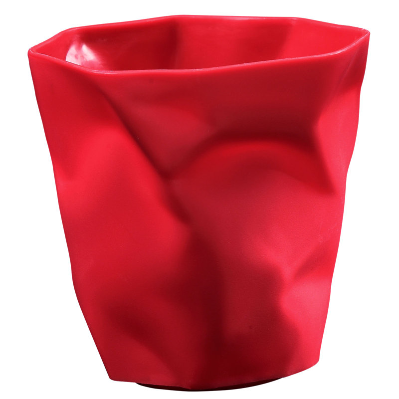 Modway Lava' Crumpled Paper Modern Pencil Holder, Red
