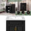 Meuble-lavabo moderne 24 po avec portes à fermeture douce et grand rangement noir 24 po-1154498640