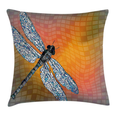 Dragonfly Digital Theme Square Pillow Cover