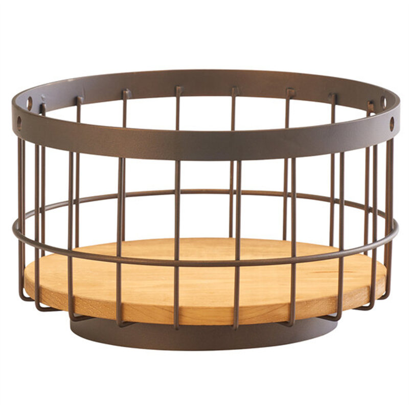 Cal-Mil 3911-10-84 Sierra 10" Bronze Metal And Rustic Pine Accent Basket WS-21139111084