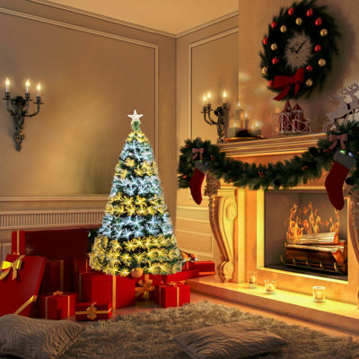 Arbre de Noël vert avec 185 lumières à fibre optique