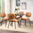 PU Leather Upholstered Side Dining Chairs Set with Backrest (Set of 4)-1298915354