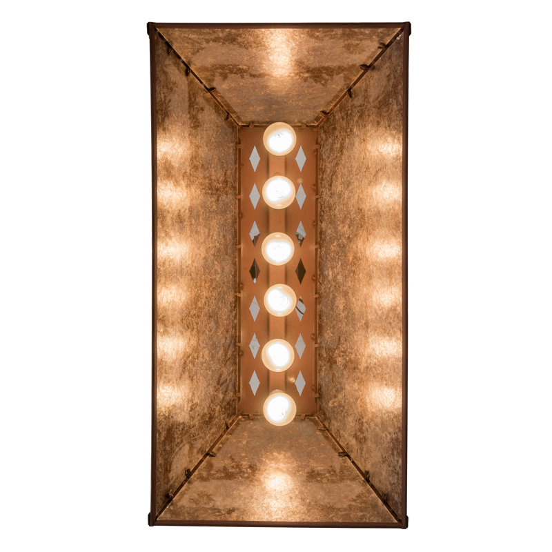 6 - Light Pendant, Rust, 44" H x 33" W x 17.25" D, Silver Mica