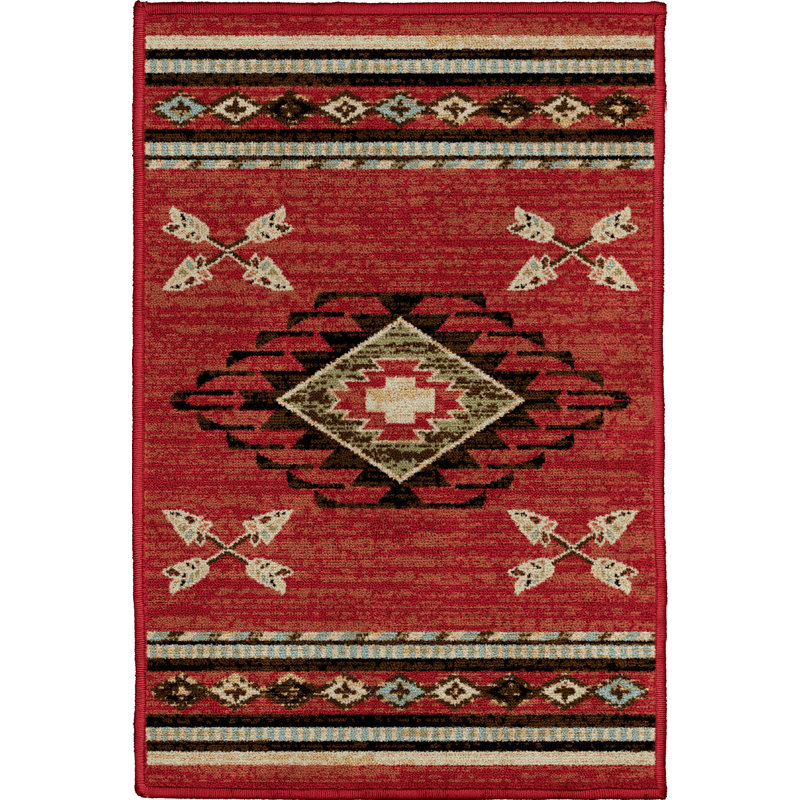 Tapis rouge Perrault Southwestern, Rectangle 2 pi 3 po x 3 pi 3 po