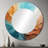 Teal Orange Bold Abstract Flow Collage I - Dams Decorative Wall Mirror, Modern Round Mirror, Printed Metal Art-99619783
