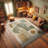 Ambesonne Mid Century Modern Boho High Density Long Fiber Poly Threads Decorative Area Rug Carpet-97177656