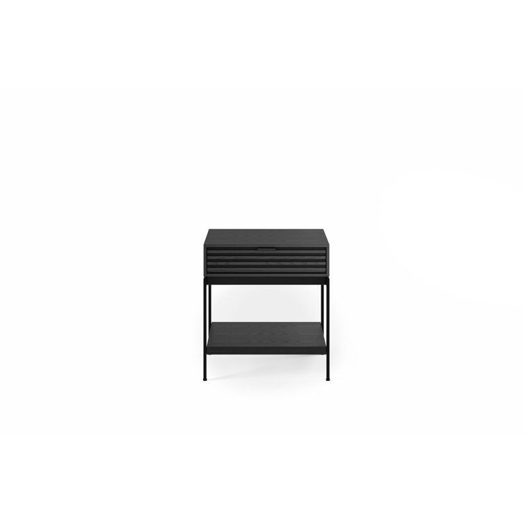 Cora Solid Wood Top End Table with Storage