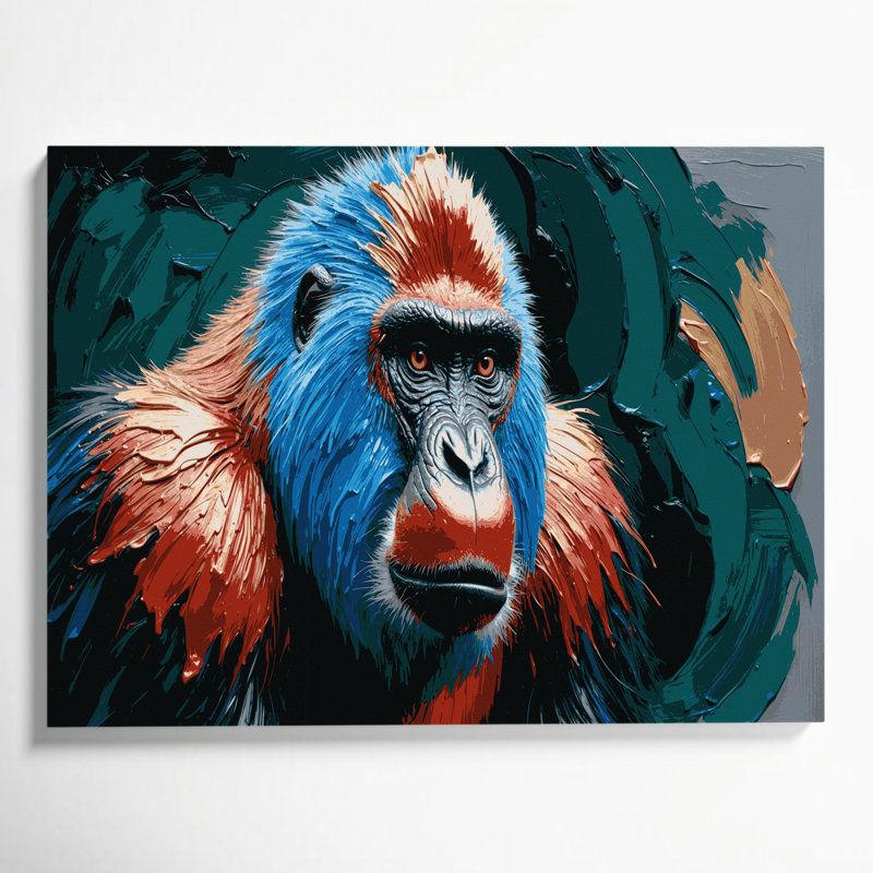 Art mural sur toile Wildlife Mandrill, H 20 po x l 30 po