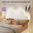 Zoomie Kids Twin Floating Bed Frame with Adjustable LED Headboard, Upholstered Platform Bed, White-500018426-500018430